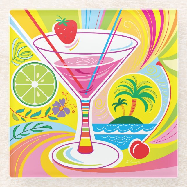 Dessous-de-verre En Verre Île de cocktail (Devant)