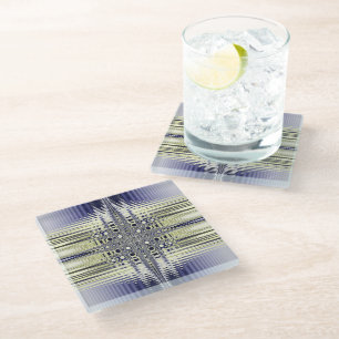 Dessous-de-verre En Verre Illusion d'optique fractale colorée
