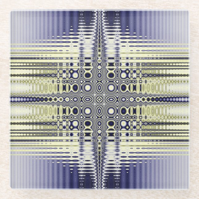 Dessous-de-verre En Verre Illusion optique Colorée Fractale (Devant)