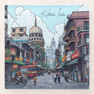 Dessous-de-verre En Verre Illustration Ai de Calcutta, Inde