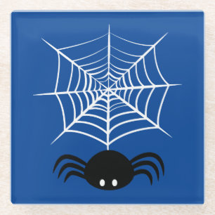 Dessous-de-verre En Verre Illustration d'araignée d'Halloween effrayante