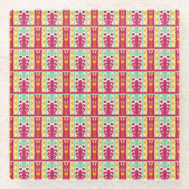 Dessous-de-verre En Verre Illustration de la conception de textiles traditio (Devant)
