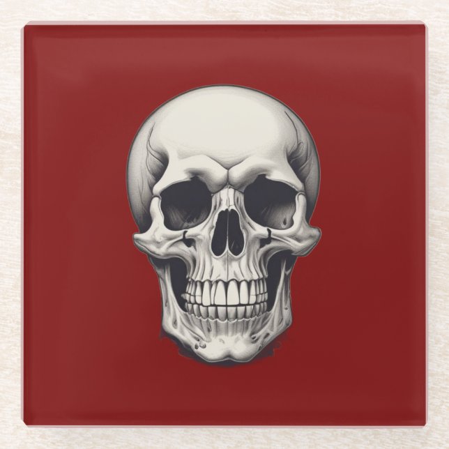 Dessous-de-verre En Verre Illustration du crâne (Devant)