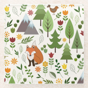 Dessous-de-verre En Verre Illustrations de style scandinave sur Motif crème