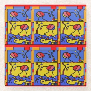 Dessous-de-verre En Verre Image avec art moderne poisson