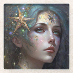Dessous-de-verre En Verre Imaginaire de déesse cosmique Dessous de verre en