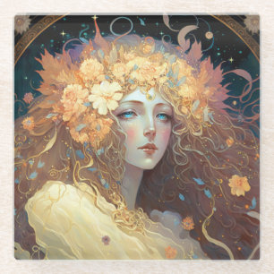 Dessous-de-verre En Verre Imaginaire déesse Art Dessous de verre en verre