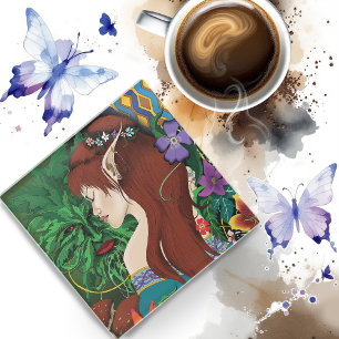 Dessous-de-verre En Verre Imaginaire d'elfe vert