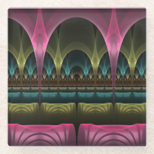 Dessous-de-verre En Verre Imaginaire spécial Motif Abstrait coloré Fractal