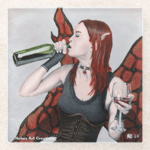 Dessous-de-verre En Verre Imaginaire Vin Verre Fée Magique Dessous de verre