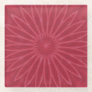 Dessous-de-verre En Verre Impression de fleur rose foncé vibrant