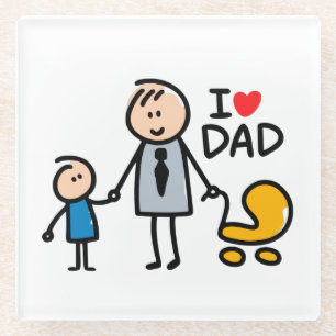 Dessous-de-verre En Verre Impression Love Daddy