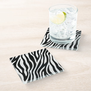 Dessous-de-verre En Verre Impression Zèbre noir blanc