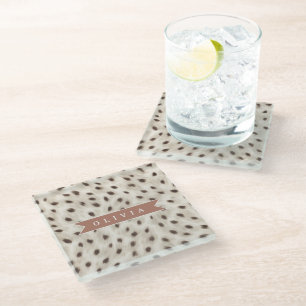 Dessous-de-verre En Verre Imprimé animalier léopard neutre chic personnalisé