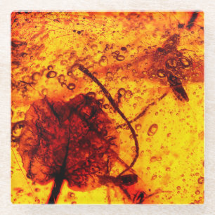 Dessous-de-verre En Verre Inclusions ambres antiques