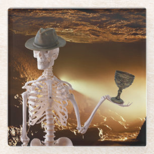Dessous-de-verre En Verre "Indy" Bones Halloween Squelette