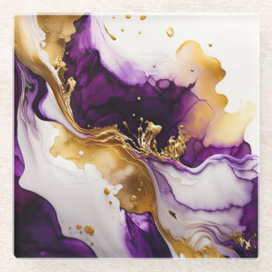 Dessous-de-verre En Verre Infusion d'or pourpre