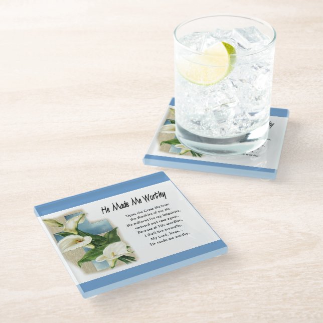 Dessous-de-verre En Verre Inspirationnel Il M'A Fait Digne (Incliné)