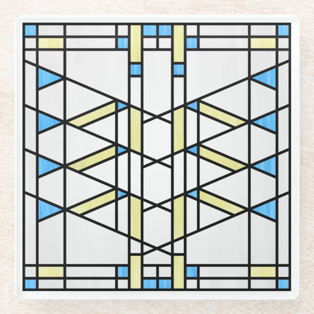Dessous-de-verre En Verre Interprétation du style scolaire des Prairies no 3 (Devant)