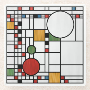 Dessous-de-verre En Verre Interprétation du style scolaire des Prairies no 5