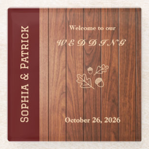 Dessous-de-verre En Verre Invitation de mariage rustique élégante