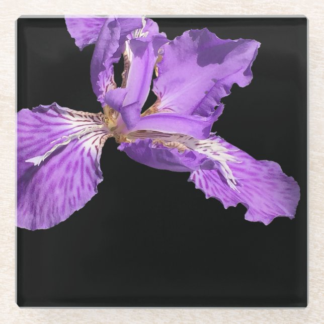 Dessous-de-verre En Verre Iris violet (Devant)