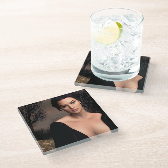 Dessous-de-verre En Verre Italian Fall glass coaster (Incliné)