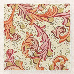 Dessous-de-verre En Verre Italien Florentine Plats Motif