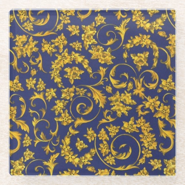 Dessous-de-verre En Verre Italien Florentine Plats Motif (Devant)