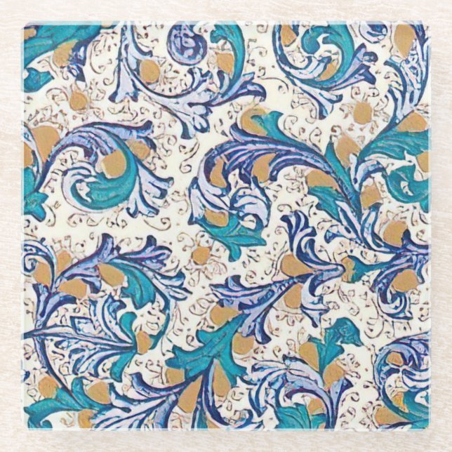 Dessous-de-verre En Verre Italien Florentine Plats Motif (Devant)