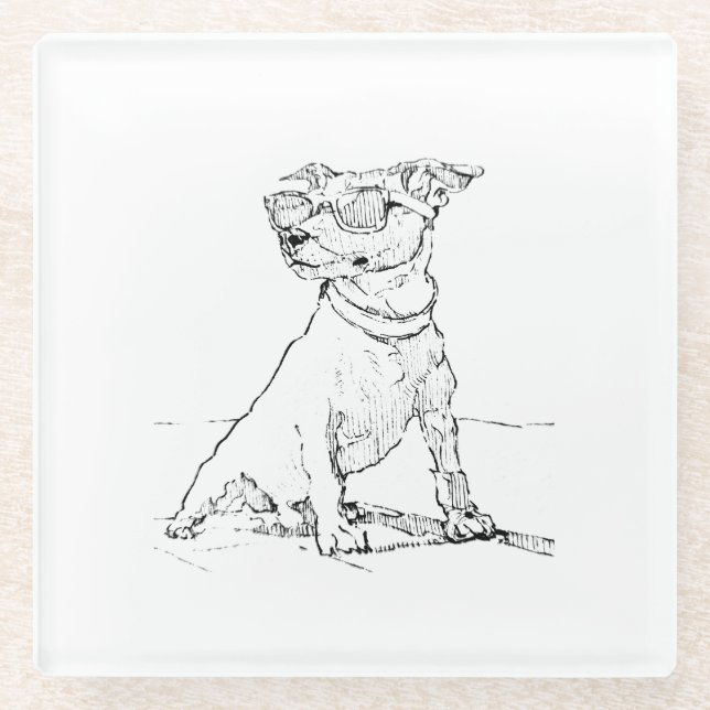Dessous-de-verre En Verre Jack Russell Terrier  (Devant)