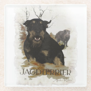 Dessous-de-verre En Verre Jagdterrier T-Shirt Coffee Mug Ornement en céramiq