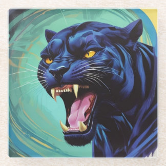 Dessous-de-verre En Verre Jaguar - Panthère noire