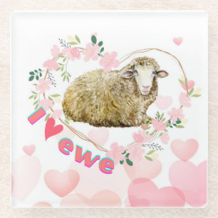 Dessous-de-verre En Verre J'aime Ewe