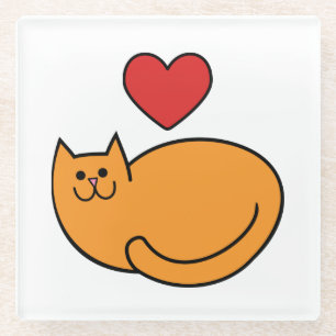 Dessous-de-verre En Verre J'aime les chats