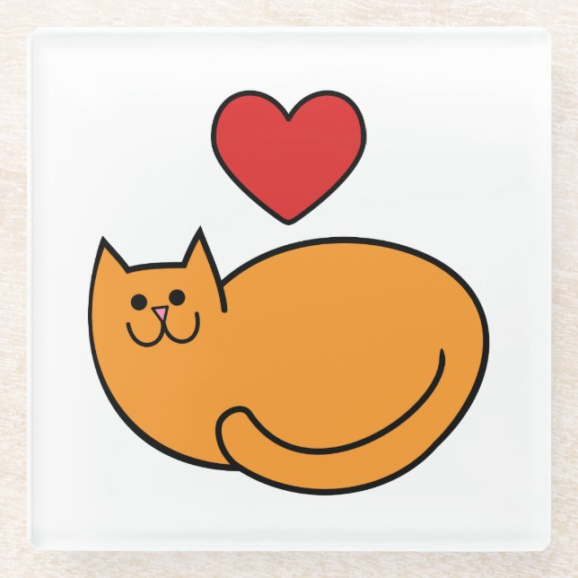Dessous-de-verre En Verre J'aime les chats (Devant)