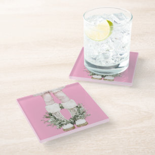 Dessous-de-verre En Verre Jambes de bottes roses