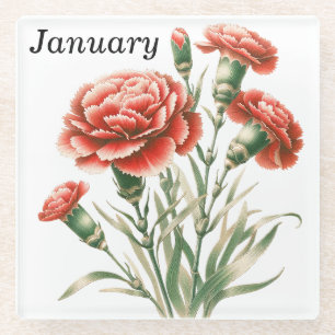 Dessous-de-verre En Verre Janvier Carnation Dessous de verre en verre & Triv