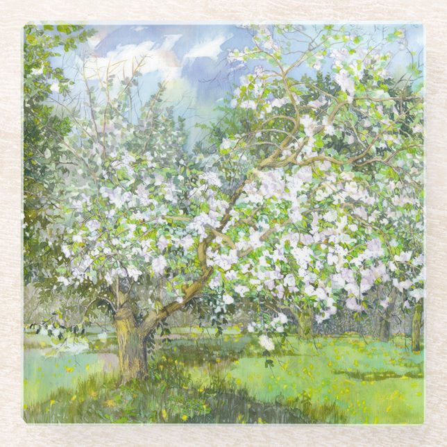 Dessous-de-verre En Verre Jardin fleuri (Devant)