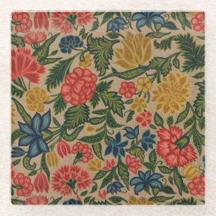 Dessous-de-verre En Verre Jardin Floral Designer vintage