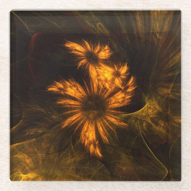 Dessous-de-verre En Verre Jardin mystique Art Abstrait (Devant)