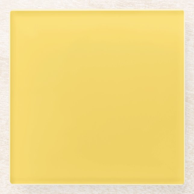 Dessous-de-verre En Verre Jaune Moutarde Uni (Devant)