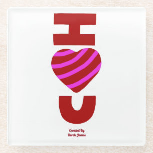 Dessous-de-verre En Verre Je t'aime Dessous de verre de verre