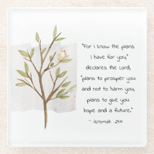 Dessous-de-verre En Verre Jeremiah 29:11 Car je connais les projets que j'ai