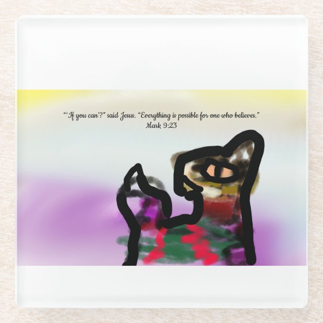 Dessous-de-verre En Verre Jesus faith   (Devant)