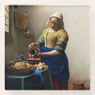 Dessous-de-verre En Verre Johannes Vermeer - La Milkmaid