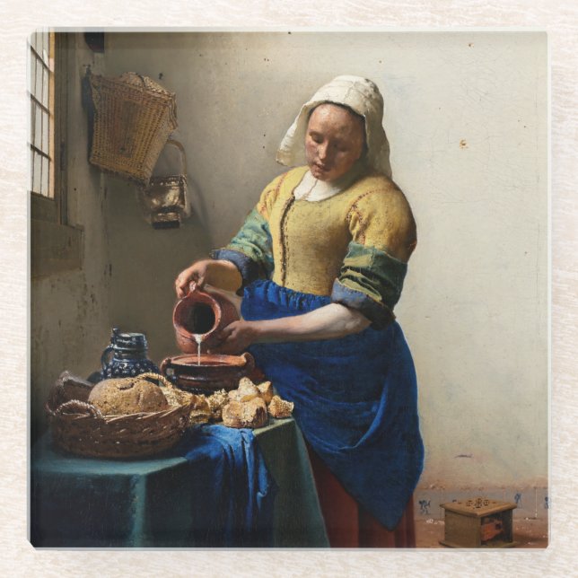 Dessous-de-verre En Verre Johannes Vermeer - La Milkmaid (Devant)