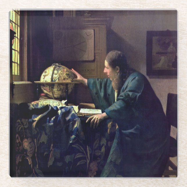 Dessous-de-verre En Verre Johannes Vermeer - L'astronome (Devant)