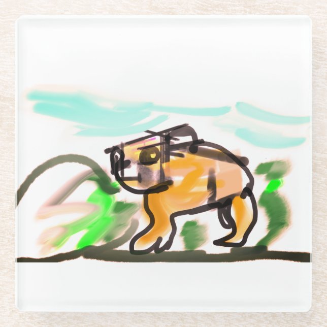 Dessous-de-verre En Verre Joie de capybara (Devant)