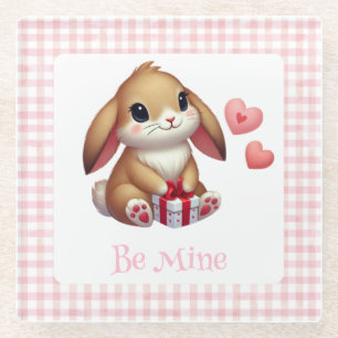 Dessous-de-verre En Verre Joli lapin de la Saint-Valentin
